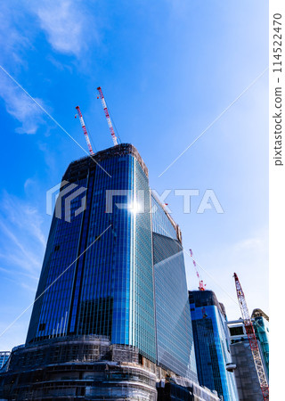 重建中的興建中高層建築 Takanawa Gateway 2024.04　c-2 高對比 114522470