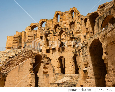Amphitheater of El Jem in Djem, Tunisia 114522699