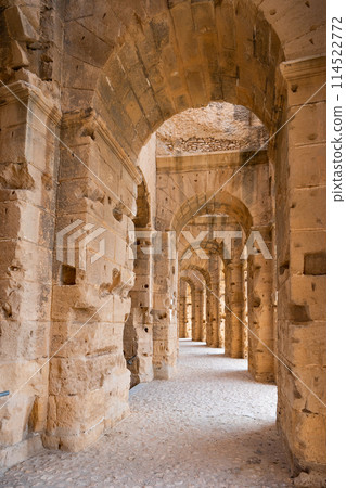 Remains of ancient Roman amphitheater in Tunis, El Jam, places of entertainment and entertainment Remains of ancient Roman amphitheater in Tunis, El Jam, places of entertainment and entertainment 114522772