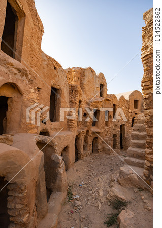 Ksar Mgabla, Berber fortified village and granary, Region of Tataouine - Southern Tunisia, Africa Ksar Mgabla, Berber fortified village and granary, Region of Tataouine - Southern Tunisia, Africa 114522862