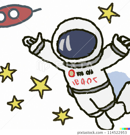 可愛太空人太空漫步的插圖 可愛太空人太空漫步的插圖 114522953