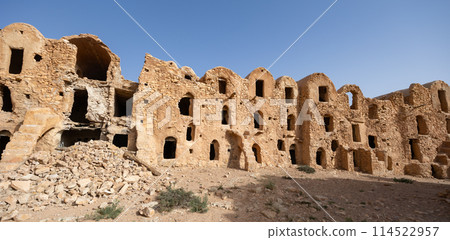 Ksar Mgabla, Berber fortified village and granary, Region of Tataouine - Southern Tunisia, Africa Ksar Mgabla, Berber fortified village and granary, Region of Tataouine - Southern Tunisia, Africa 114522957
