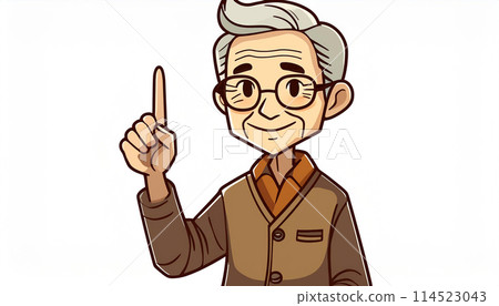 Senior illustration on white background 114523043