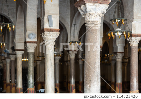 Interior of Great Mosque of Kairouan, Tunisia 114523420