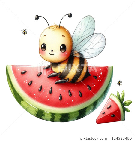 Bee on watermelon 114523499