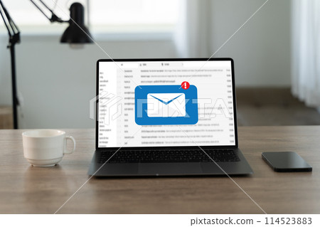 Mail Communication Connection message to mailing contacts phone Global Letters Concept 114523883