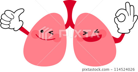 健康肺部的可愛插圖 健康肺部的可愛插圖 114524026