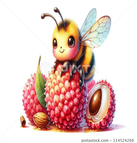 Bee on Lychee 114524208