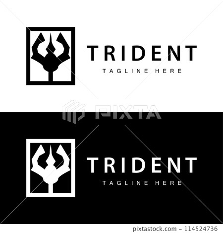 Trident logo design spear weapon vector sea king poseidon neptune symbol template 114524736