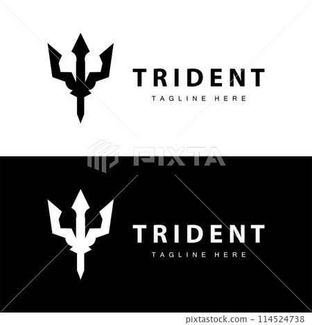 Trident logo design spear weapon vector sea king poseidon neptune symbol template Trident logo design spear weapon vector sea king poseidon neptune symbol template 114524738