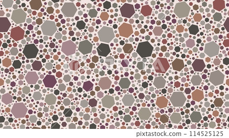 Hexagon honeycomb terrazzo marble stone tile or terazo mosaic floor, vector pattern. Terazzo texture background of honeycomb mosaic with hexagon marble or ceramic fragments for terrazzo floor tile 114525125