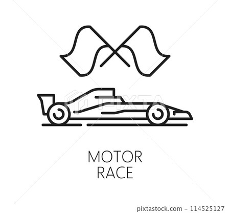 Singapore travel and vacation icon of motor races or car show, vector symbol. Singapore city entertainment landmark and gear show or car racing event, icon for tourism and travel or vacation 114525127