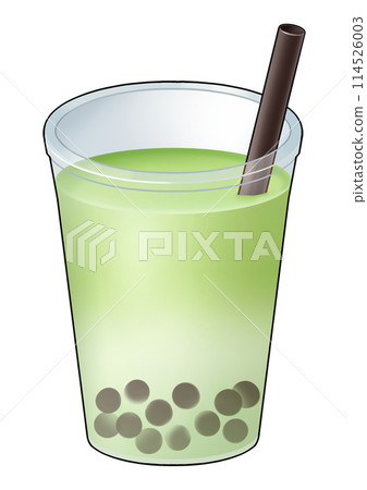 木薯抹茶奶飲料插畫(附吸管) 木薯抹茶奶飲料插畫(附吸管) 114526003