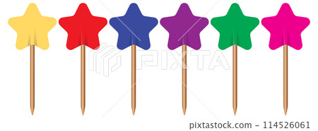 Colorful Star-Shaped Push Pins Set 114526061