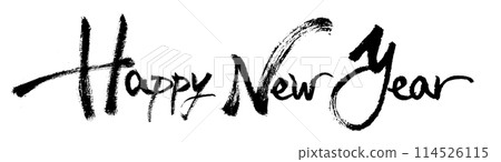 New Year's card Happy New Year Basic Reiwa 8 2026 Brush calligraphy Japanese style banner 114526115