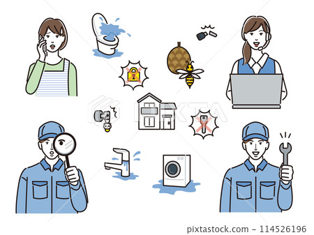 Illustration set about troubles in daily life 114526196