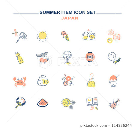 Japanese summer image icon set 114526244