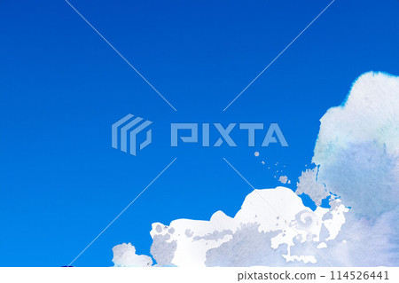 [夏天素材]夏天的天空影像/水彩風格[長野縣] 114526441