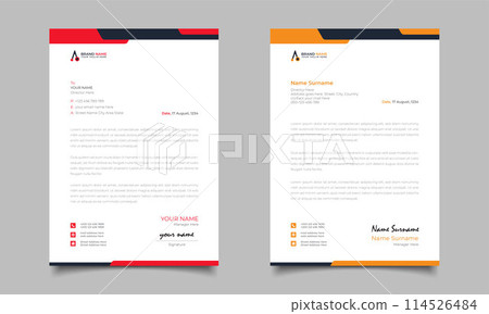 Red And Yellow Modern Business Letterhead Simple Clean Template Design Red And Yellow Modern Business Letterhead Simple Clean Template Design 114526484