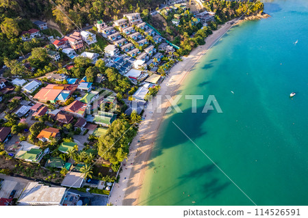 Aerial view of Ao Yon Yai beach in Phuket, Thailand 114526591