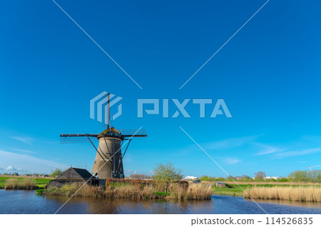 Windmill network in Kinderdijk-Elshout, Netherlands Windmill network in Kinderdijk-Elshout, Netherlands 114526835