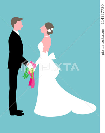 Groom and bride and bride 114527720