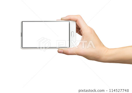 Female hands holding modern mobile phone Female hands holding modern mobile phone 114527748
