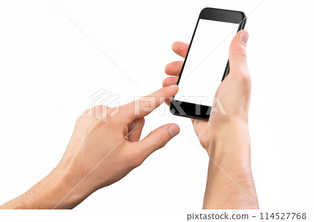 Female hands holding modern mobile phone 114527768