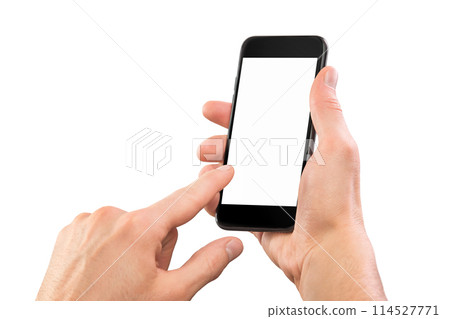 Female hands holding modern mobile phone 114527771