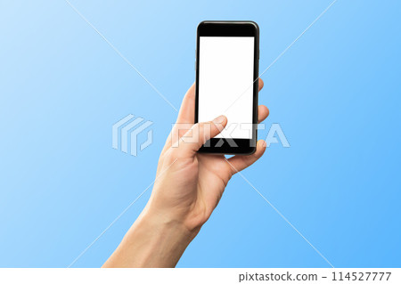 Female hands holding modern mobile phone 114527777