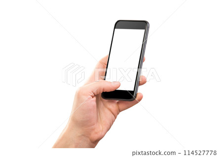 Female hands holding modern mobile phone 114527778