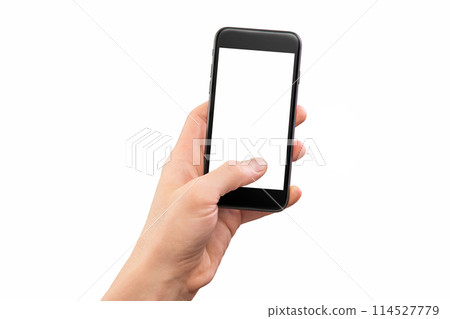 Female hands holding modern mobile phone 114527779