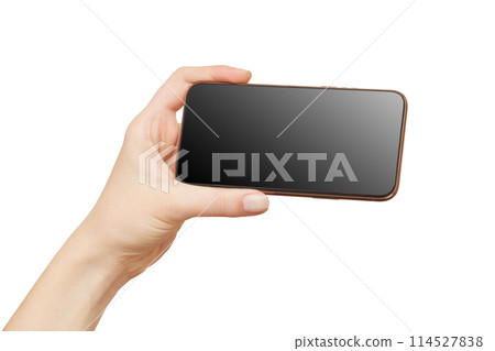 Female hands holding modern mobile phone 114527838