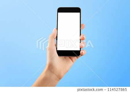 Female hands holding modern mobile phone Female hands holding modern mobile phone 114527865