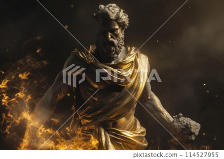 Divine creativity: god of Olympus reimagined in a captivating display of artistic expression, blending mythology and imagination into stunning visual narratives 114527955