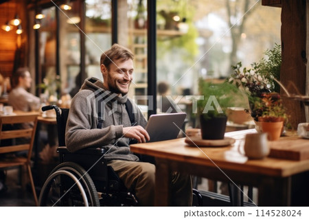 Empowering : inspiring showcasing differently abled individuals at work, breaking barriers, demonstrating resilience, and contributing their skills to create an inclusive and diverse workplace 114528024