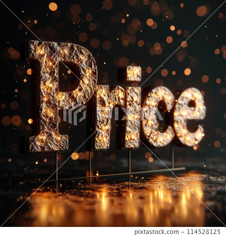 Price in focus: dynamic logo text design for impactful branding, marketing, and commercial communication in retail, commerce, and business sectors 114528125