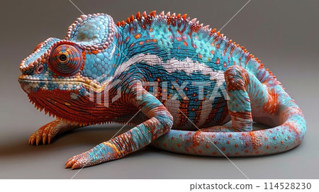 Captivating chameleon: a stunning showcase of nature's master of camouflage and adaptability, the versatile and enchanting chameleon in its vibrant and ever-changing hues 114528230