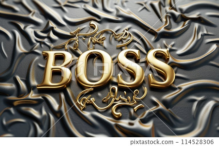Sleek and professional boss logo text design for corporate identity, emblematic of leadership, innovation, and authority in the business world 114528306