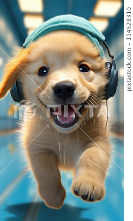 Whimsical wonder: adorable animation brings to life a cute and funny golden retriever puppy in a charming cartoon adventure full of playful antics and heartwarming moments. Whimsical wonder: adorable animation brings to life a cute and funny golden retriever puppy in a charming cartoon adventure full of playful antics and heartwarming moments. 114528310