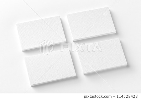 Mockup of business cards stacks at white background. 114528428