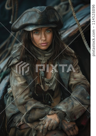 High seas adventure: a daring pirate, captivating piracy, treasure hunt, ship battle, adventure, danger, and the spirit of maritime legends High seas adventure: a daring pirate, captivating piracy, treasure hunt, ship battle, adventure, danger, and the spirit of maritime legends 114528896