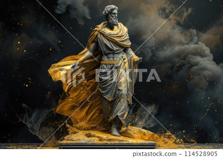 Divine creativity: god of Olympus reimagined in a captivating display of artistic expression, blending mythology and imagination into stunning visual narratives 114528905