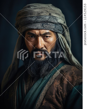Tatar Mongols: nomadic warriors and conquerors, cultural legacy, military prowess, Eurasian steppes strength, traditional attire, resilience and the spirit of the historic nomadic lifestyle. Tatar Mongols: nomadic warriors and conquerors, cultural legacy, military prowess, Eurasian steppes strength, traditional attire, resilience and the spirit of the historic nomadic lifestyle. 114529153