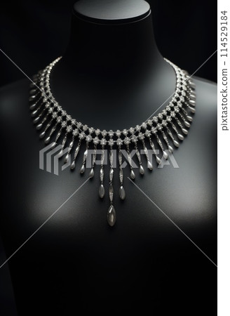 Radiant elegance: an opulent portrayal of luxury embodied in a captivating necklace, exuding sophistication, glamour, and timeless beauty, perfect for discerning tastes and refined occasions Radiant elegance: an opulent portrayal of luxury embodied in a captivating necklace, exuding sophistication, glamour, and timeless beauty, perfect for discerning tastes and refined occasions 114529184