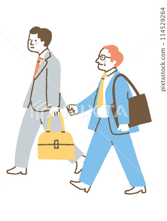 兩名男性上班族穿著西裝上班路上_color 114529264