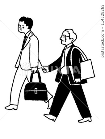 兩名穿著西裝的男性上班族上班路上_2 114529265