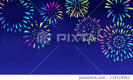五彩繽紛的煙火背景圖 114529462