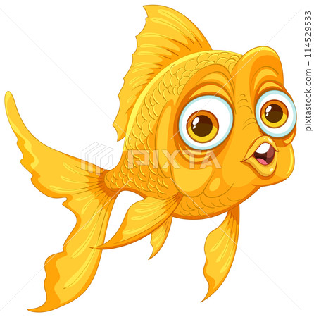 Colorful Cartoon Goldfish Illustration 114529533