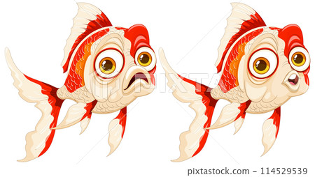 Colorful Goldfish Pair in Motion Colorful Goldfish Pair in Motion 114529539
